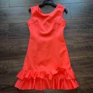 Coral Donna Ricco ruffled formal dress!